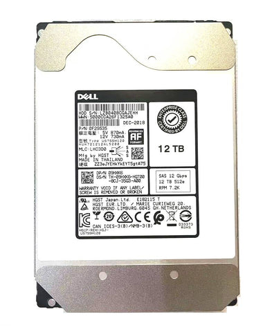 Dell 09HXK6 12TB SAS HUH721212AL5200 7.2 RPM 12Gbps 512e Hard Drive