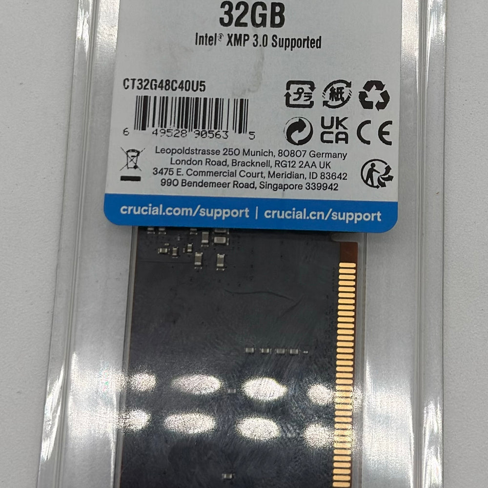 NEW Crucial 32GB (1x32GB) Desktop Memory (CT32G48C40U5) DDR5-4800 UDIMM 1.1V