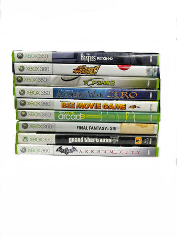 Lot Of 9 Xbox 360 Games The Beatles, Top Spin 2, GTA, Bee Movie, ETC