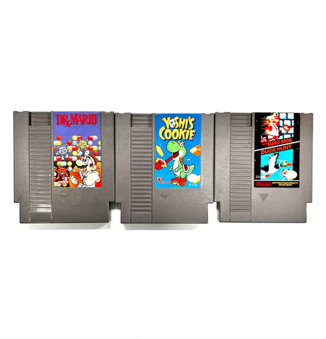 Lot Of 3 Nintendo Games 1985 NES (DR.X MARIO, SUPER MARIO BROS DUCK HUNT)