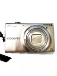 Nikon COOLPIX S6100 16.0MP Digital Camera Silver With Battery