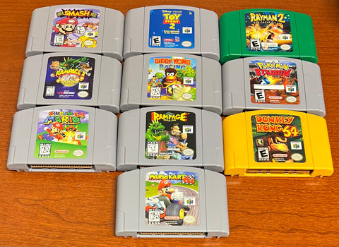Lot of 10 Nintendo 64 Game Pak (1995-1999) Includes Rayman 2, Super Mario, etc
