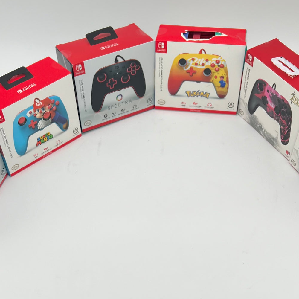 NEW LOT of 6 Nintendo Switch Wired Controllers including (Super Mario, Pokemon)
