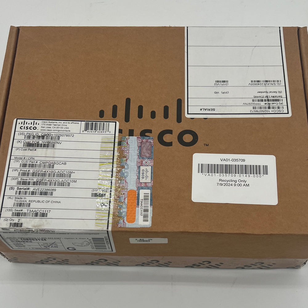 New Box of 2 Avago AFBR-7IER10Z Cisco QSFP-4X10G-AOC10M QSFP+ to 4 SFP+ AOC