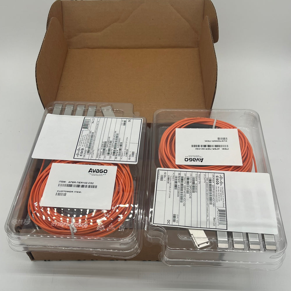 New Box of 2 Avago AFBR-7IER10Z Cisco QSFP-4X10G-AOC10M QSFP+ to 4 SFP+ AOC