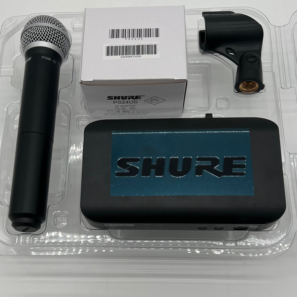 Shure PG58 Wireless Handheld Microphone w/ Shure BLX4 H10 Receiver