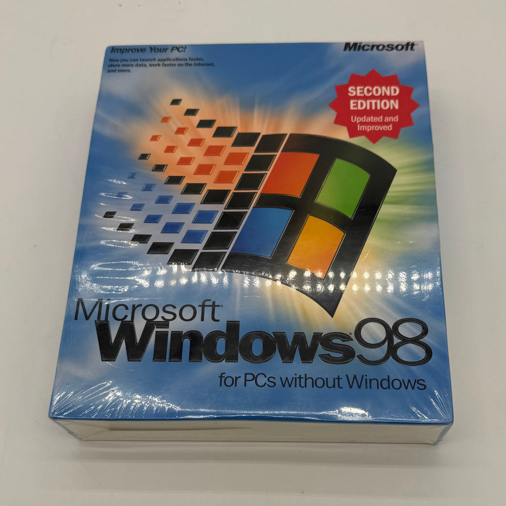NEW Sealed Microsoft Windows 98 Second Edition For PC, FULL INSTALL Big Box