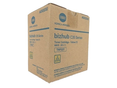 New Genuine Konica Minolta TNP22Y A0X5232 Yellow Toner Cartridge