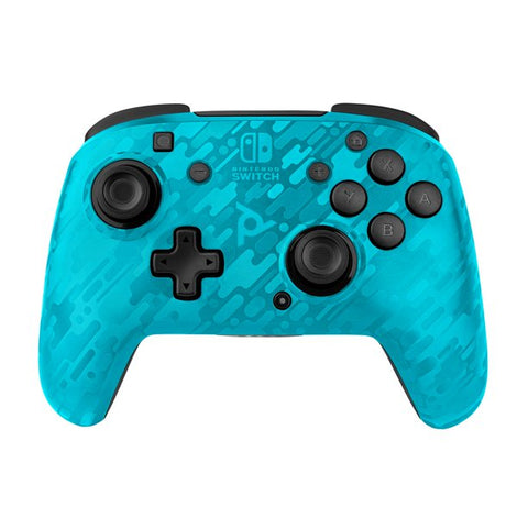 New PDP Faceoff Wireless Deluxe Controller For Nintendo Switch Blue Camo