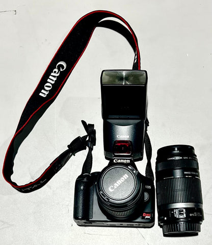 Canon DS126181 W/ Flash 380EX & Lens EFS 18-55MM & EFS 55-250