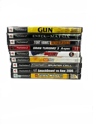 Lot of 9 Playstation 2 Video Games GUN, STAR WARS, TONY HAWK, ETC