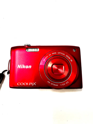 Nikon Coolpix S3300 Digital Camera 16MP 6X Optical Zoom HD Video No Charger