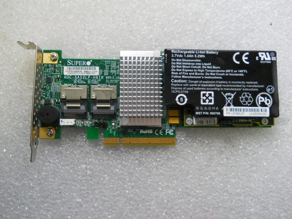 Supermicro AOC-SAS2LP-H8IR W/990708 Battery low Profile RAID