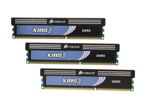 Corsair XMS3 6GB (3x2GB) PC3-12800 DDR3-1600MHz RAM TR3X6G1600C8 - Securis