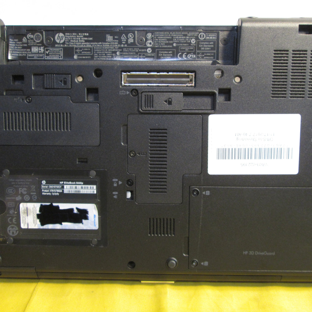 HP EliteBook 8440p Intel Core i5 2.40GHz 4G Ram Laptop {Integrated Graphics} - Securis