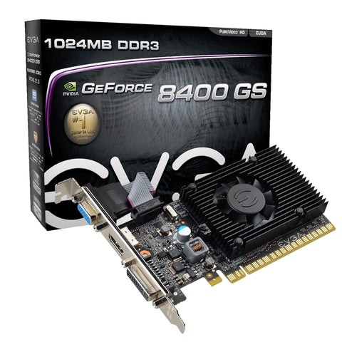 NEW EVGA GeForce 8400 GS 1GB Video Graphics Card DDR 01G-P3-1302-LR - Securis