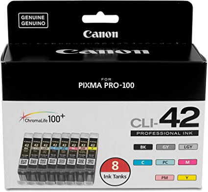 NEW Genuine/OEM Canon CLI-42 Professional Ink Cartridges 8pk for Pixma Pro-100 - Securis
