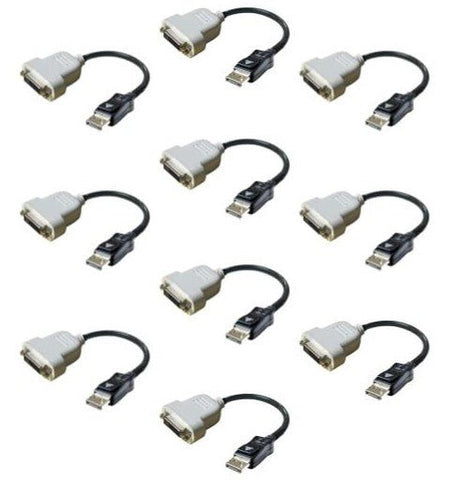 NEW Lot of 10 Dell DisplayPort to DVI Cable Adapter 023NVR FFCVH - Securis
